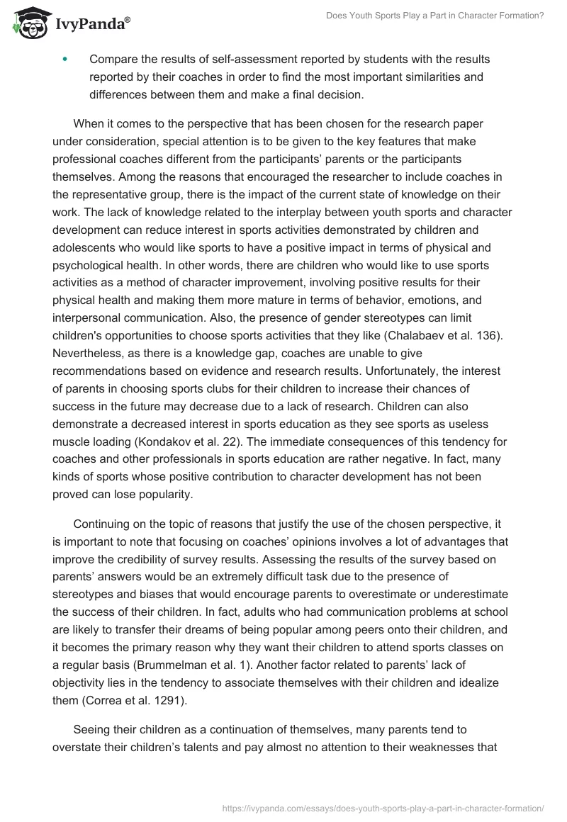Does Youth Sports Play a Part in Character Formation?. Page 2