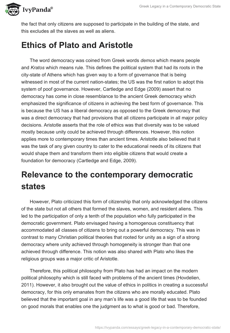 Greek Legacy in a Contemporary Democratic State. Page 2