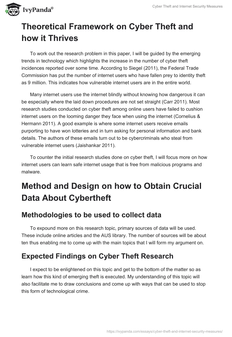 Cyber Theft and Internet Security Measures. Page 2