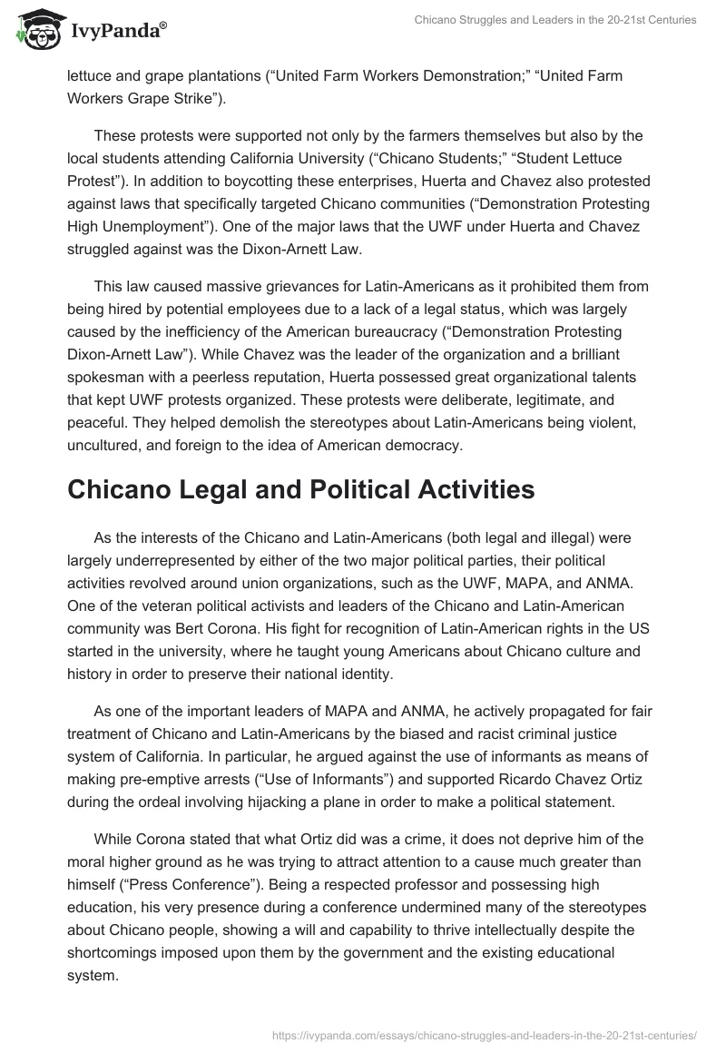 Chicano Struggles and Leaders in the 20-21st Centuries. Page 2