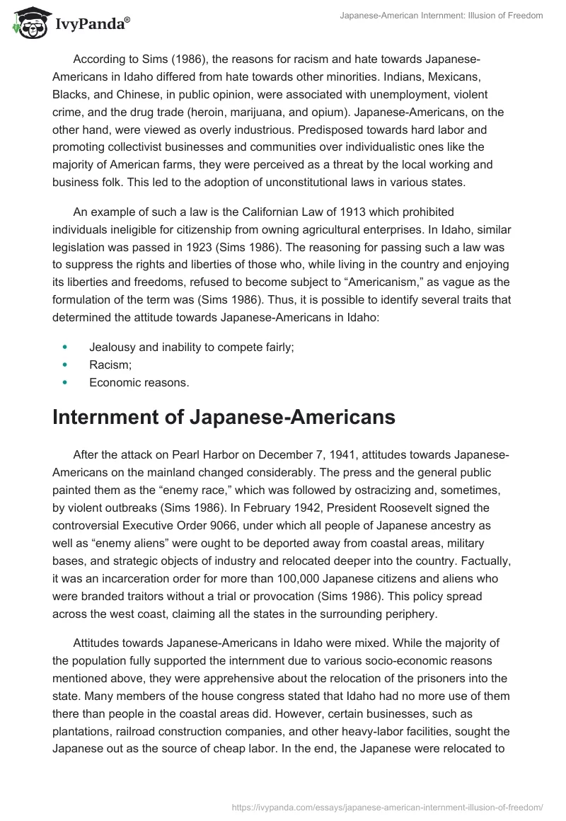 Japanese-American Internment: Illusion of Freedom. Page 2