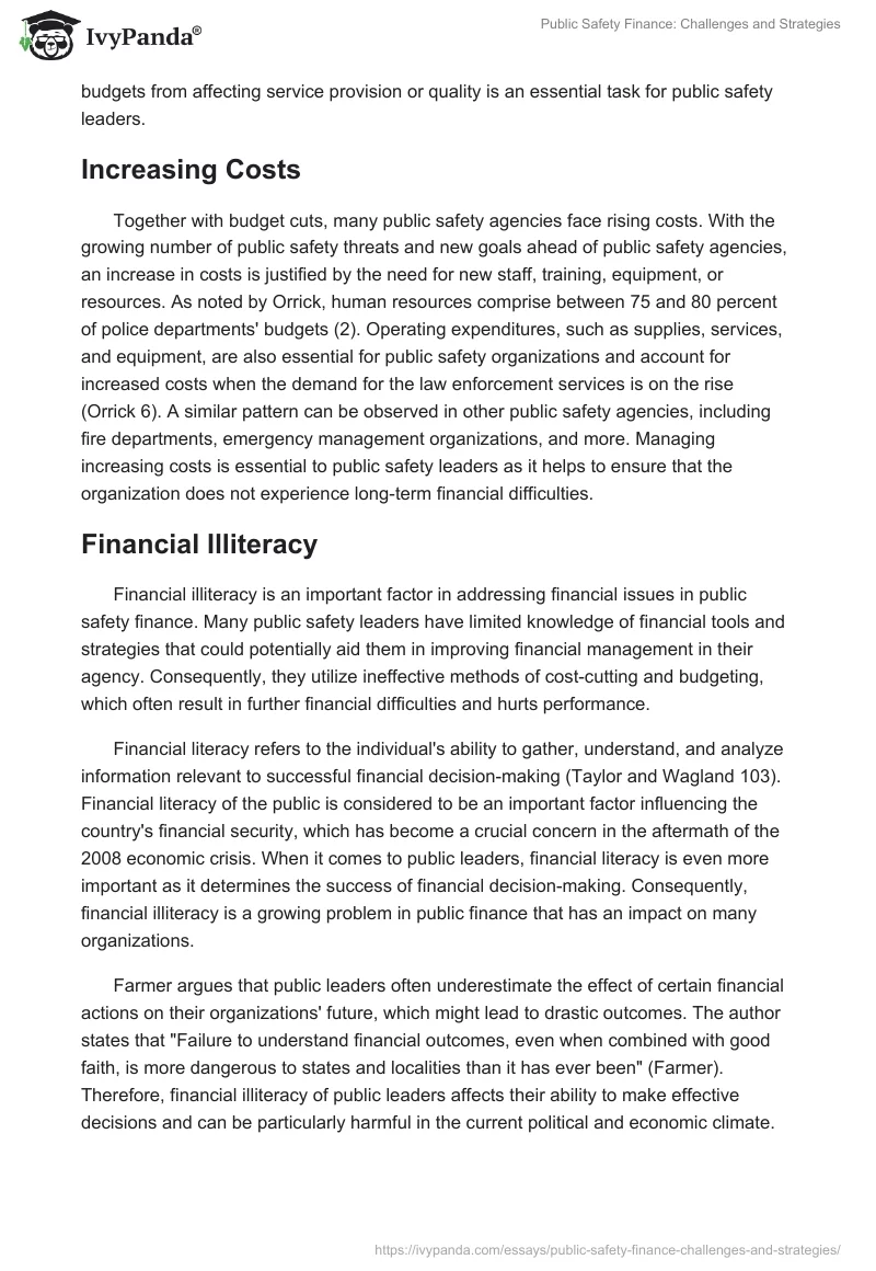 Public Safety Finance: Challenges and Strategies. Page 3