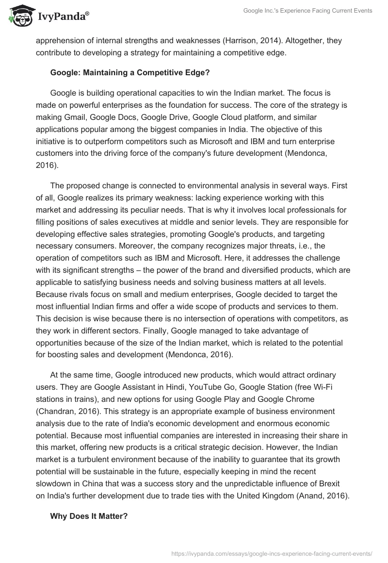 Google Inc.'s Experience Facing Current Events. Page 2