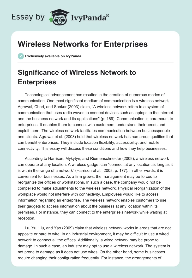 Wireless Networks for Enterprises. Page 1