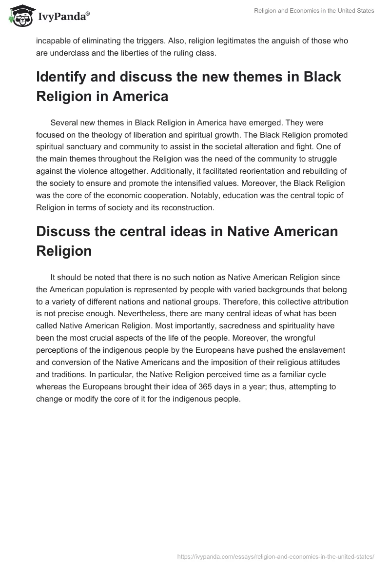 Religion and Economics in the United States. Page 2