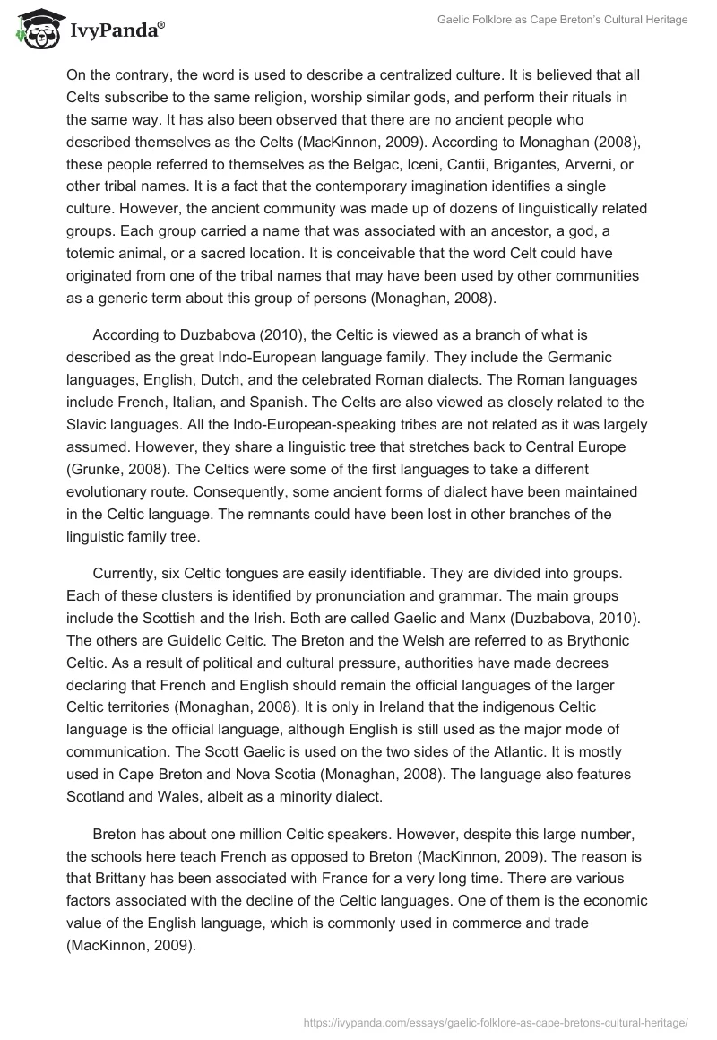Gaelic Folklore as Cape Breton’s Cultural Heritage. Page 4