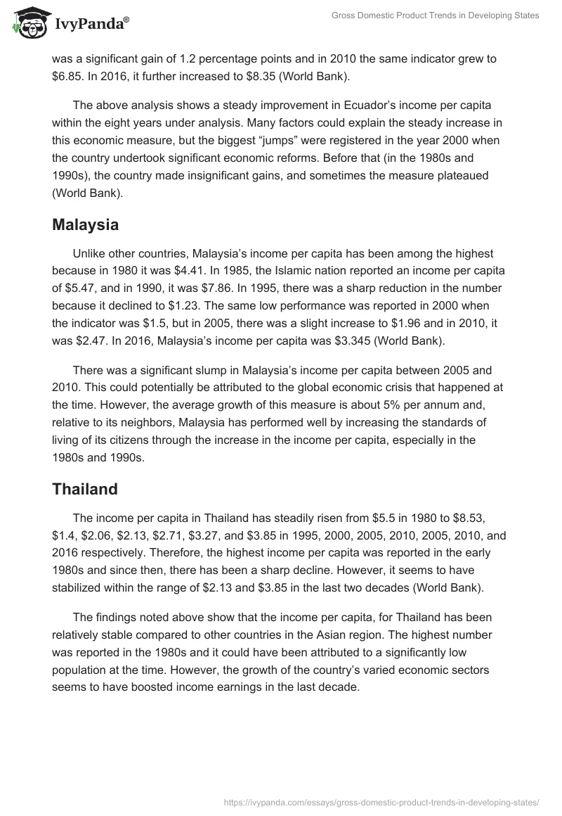 Gross Domestic Product Trends in Developing States. Page 3