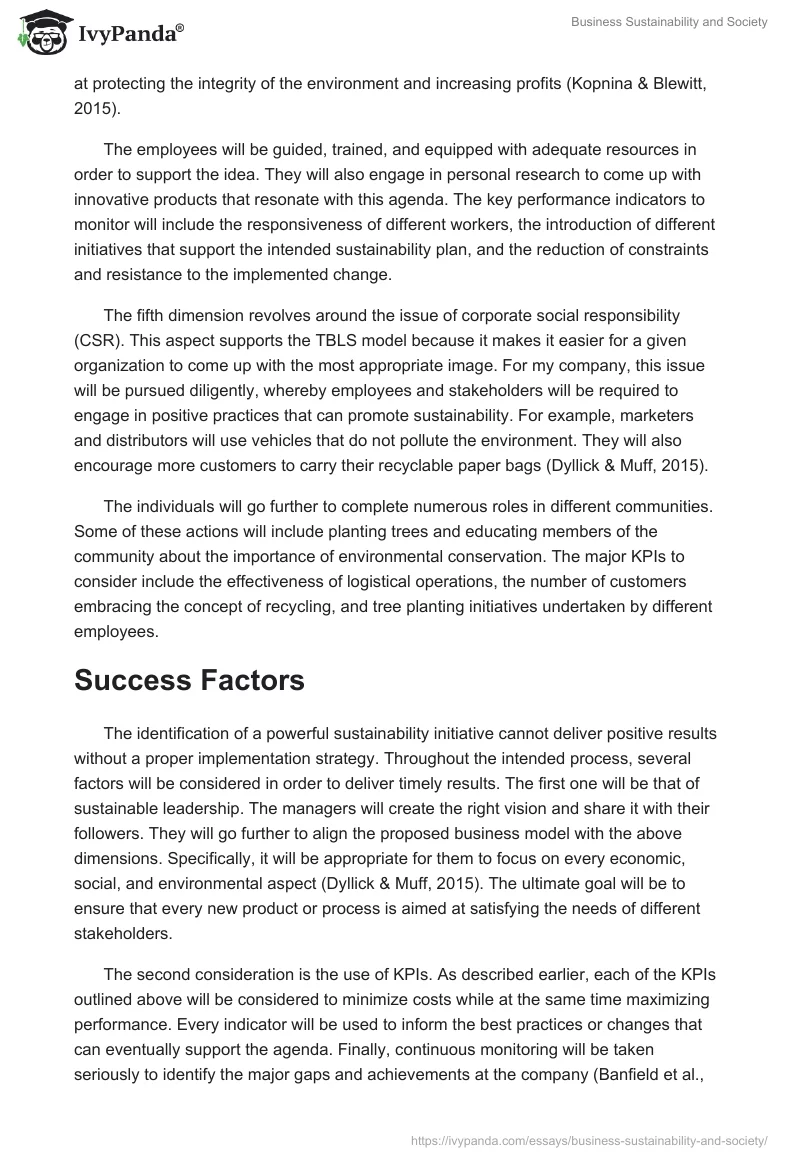 Business Sustainability and Society. Page 4