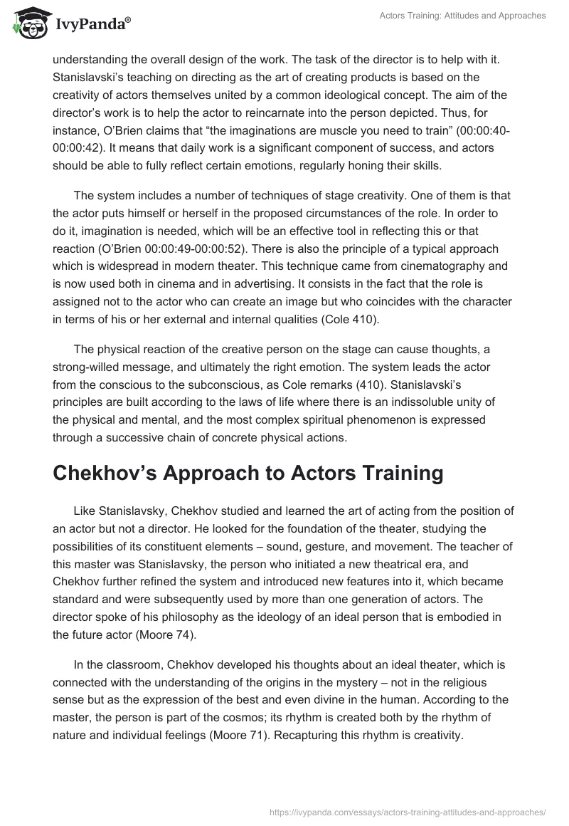 Actors Training: Attitudes and Approaches. Page 2