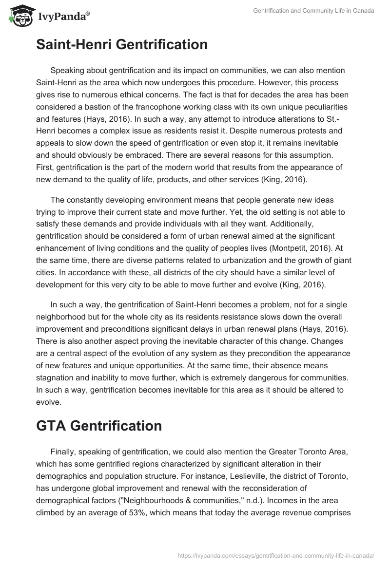 Gentrification and Community Life in Canada. Page 3