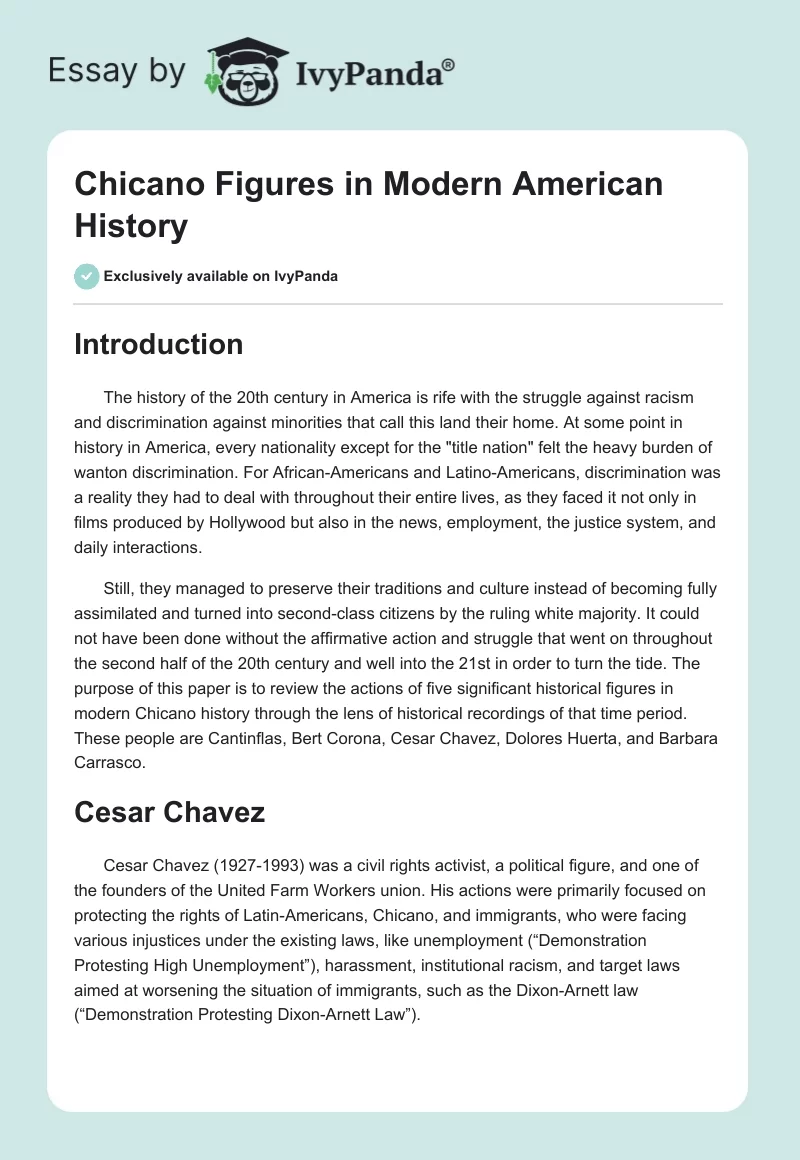 Chicano Figures in Modern American History. Page 1