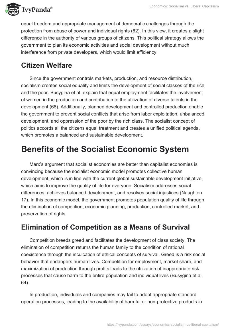 Economics: Socialism vs. Liberal Capitalism. Page 4