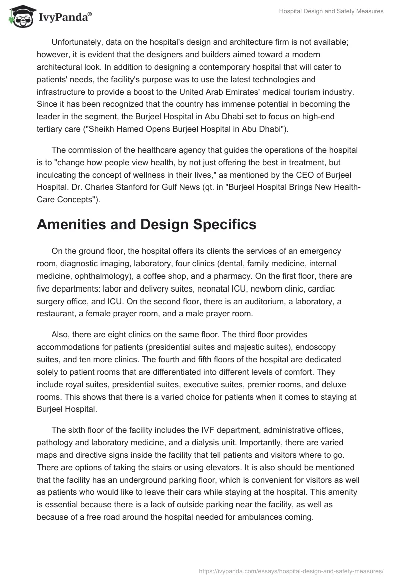 Hospital Design and Safety Measures. Page 2