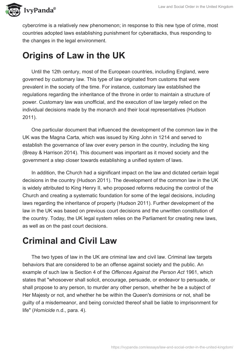 Law and Social Order in the United Kingdom. Page 2