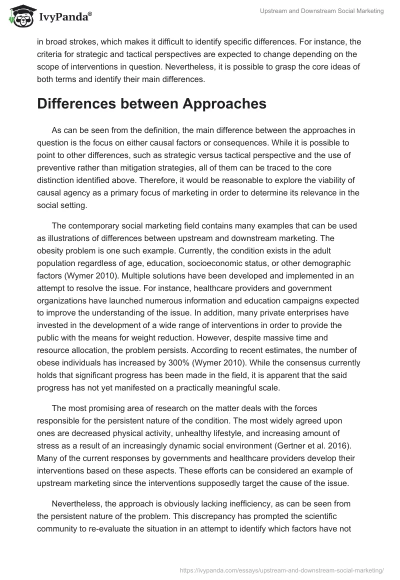 Upstream and Downstream Social Marketing. Page 2