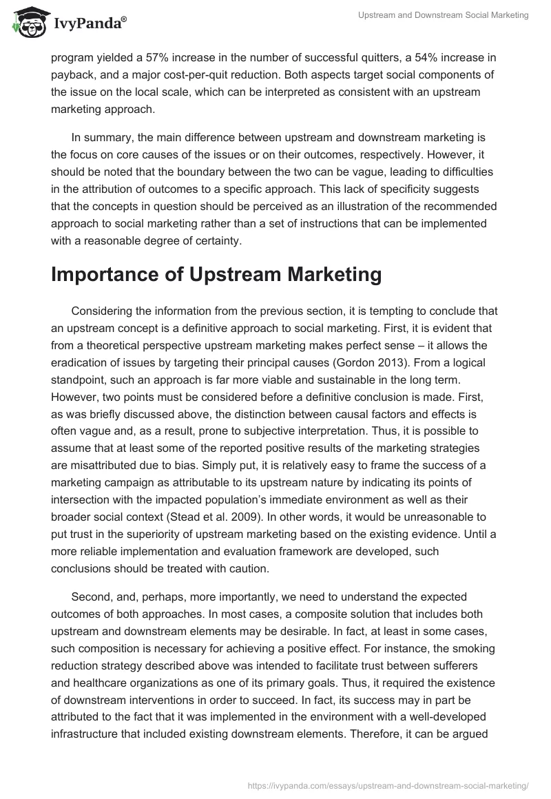 Upstream and Downstream Social Marketing. Page 4