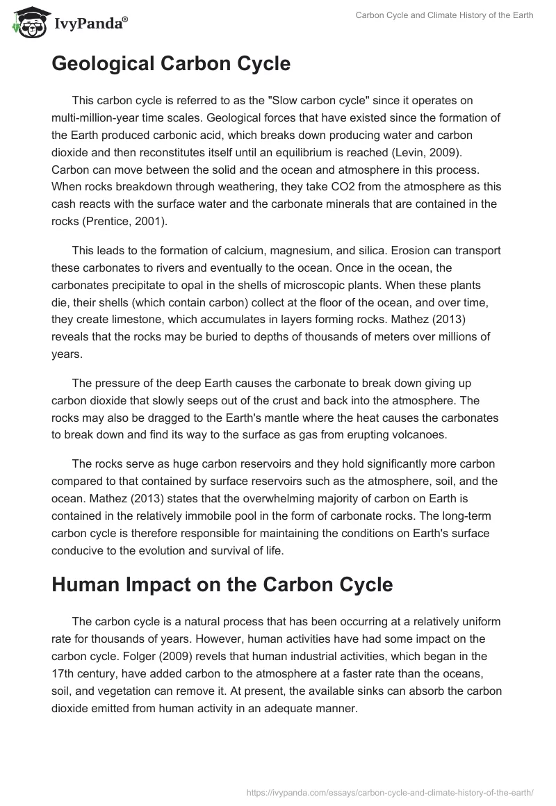 Carbon Cycle and Climate History of the Earth. Page 3