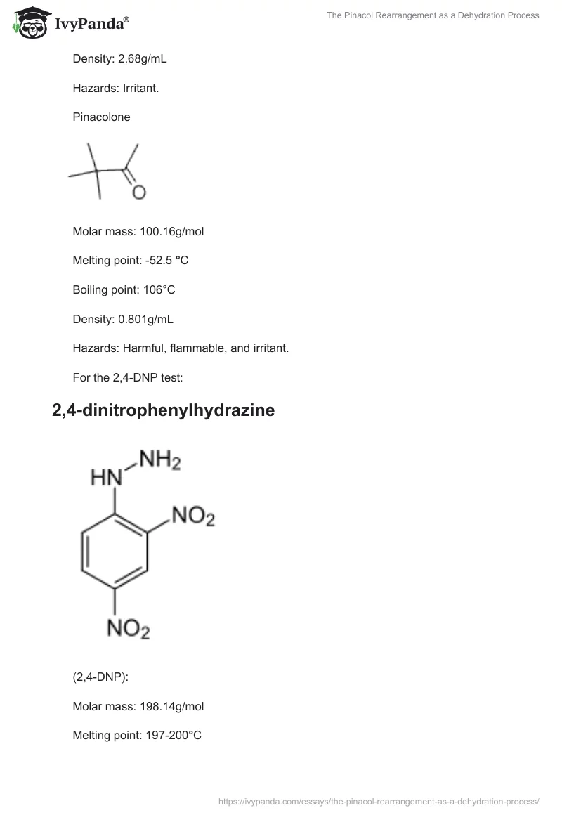 The Pinacol Rearrangement as a Dehydration Process. Page 4