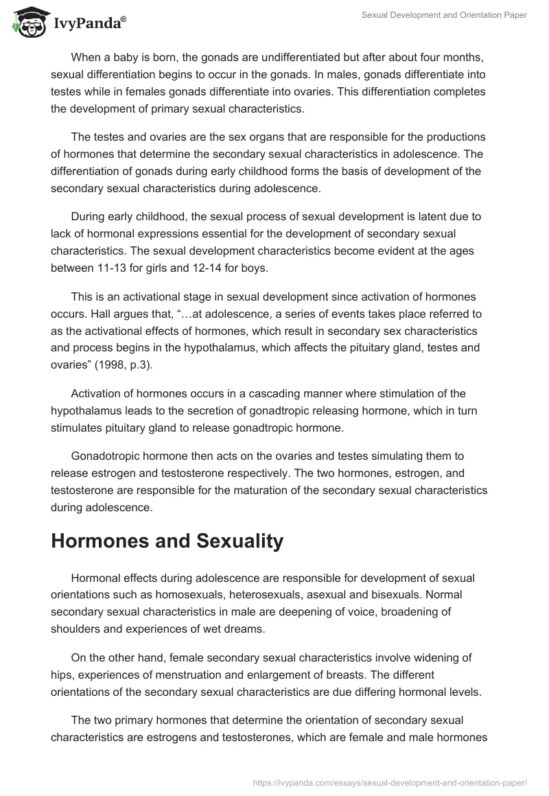Sexual Development and Orientation Paper. Page 2