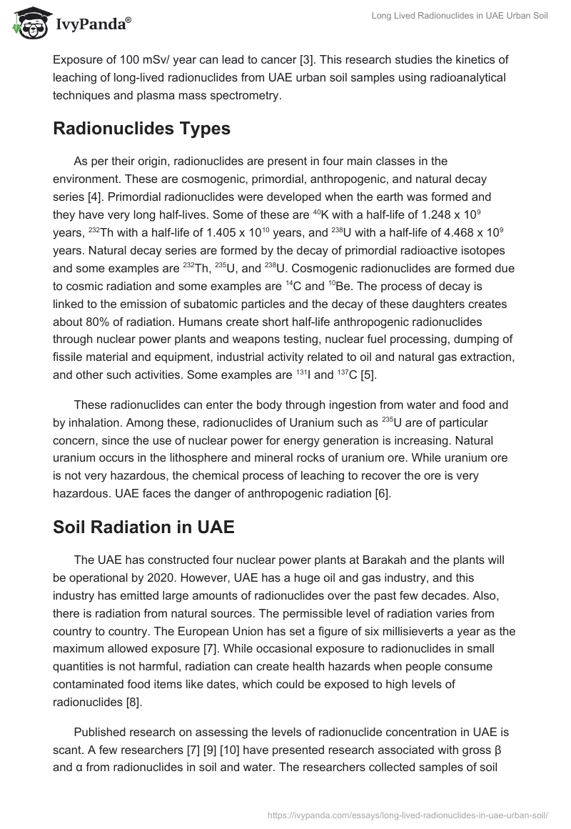 Long Lived Radionuclides in UAE Urban Soil. Page 2