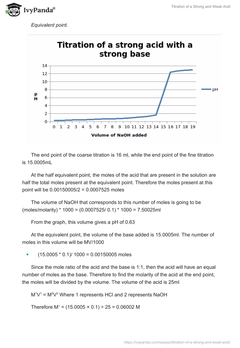 Titration of a Strong and Weak Acid. Page 4