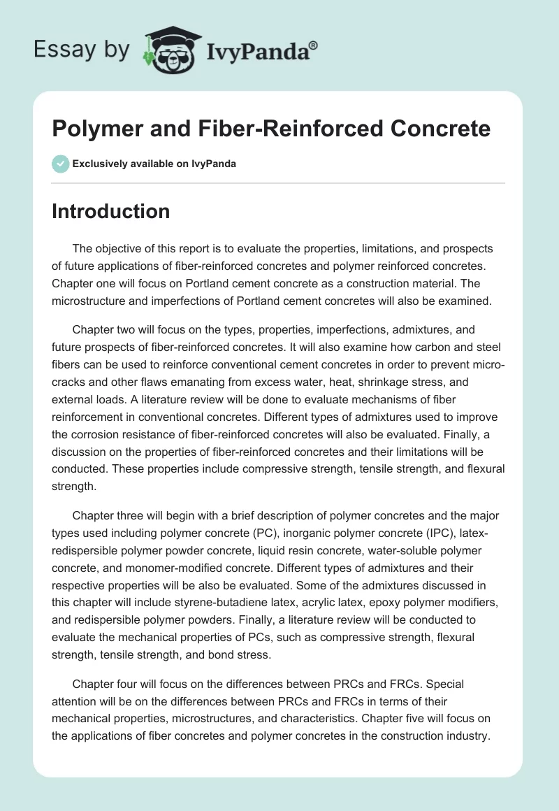 Polymer and Fiber-Reinforced Concrete. Page 1
