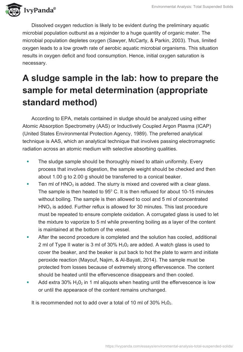 Environmental Analysis: Total Suspended Solids. Page 4