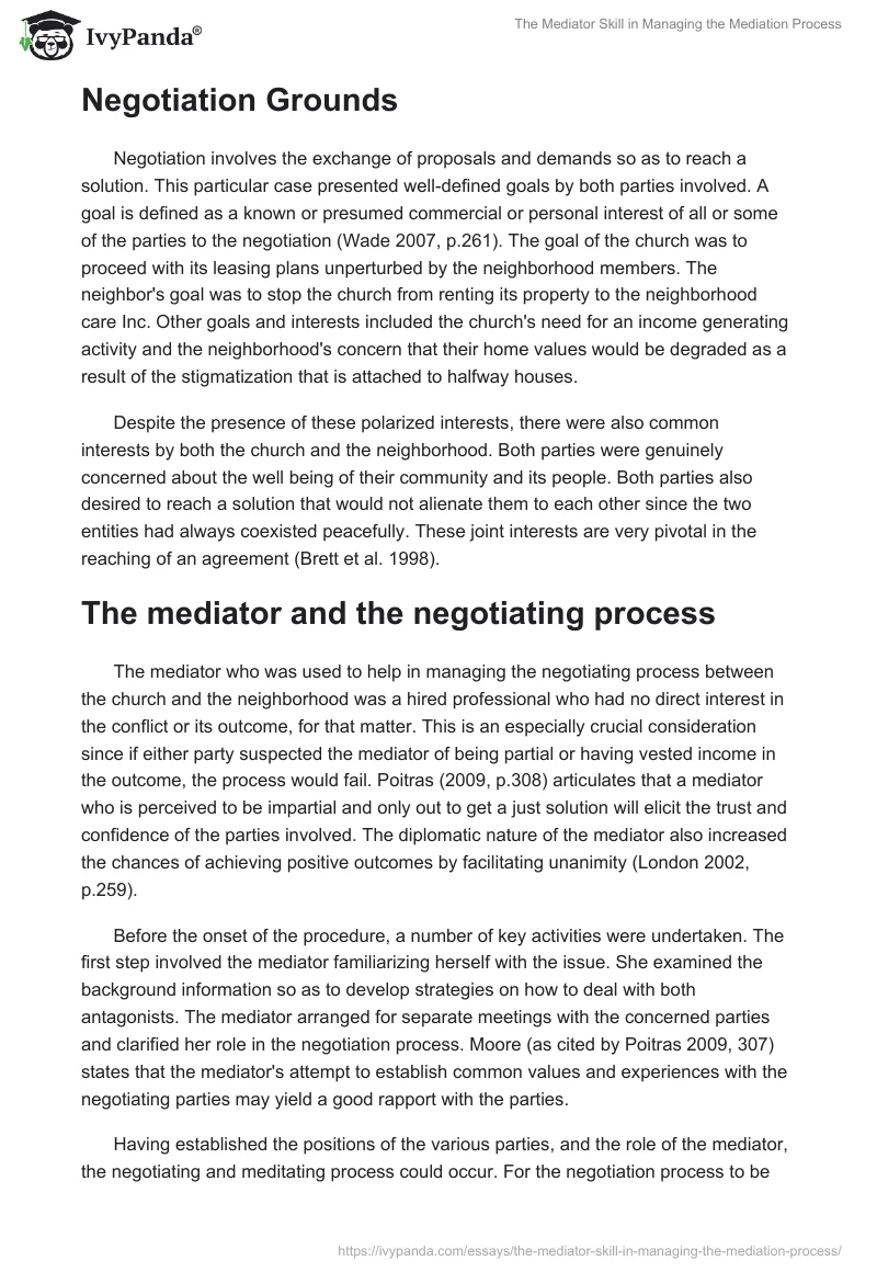 The Mediator Skill in Managing the Mediation Process. Page 3