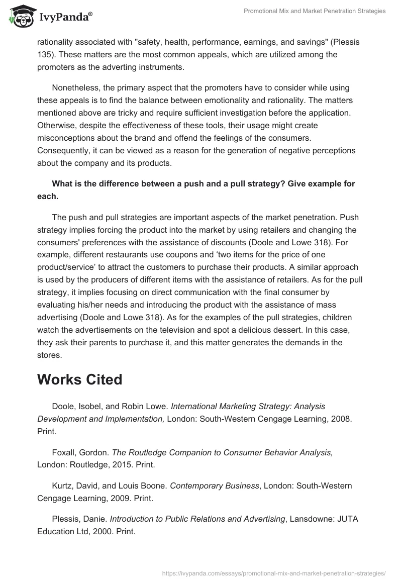Promotional Mix and Market Penetration Strategies. Page 2