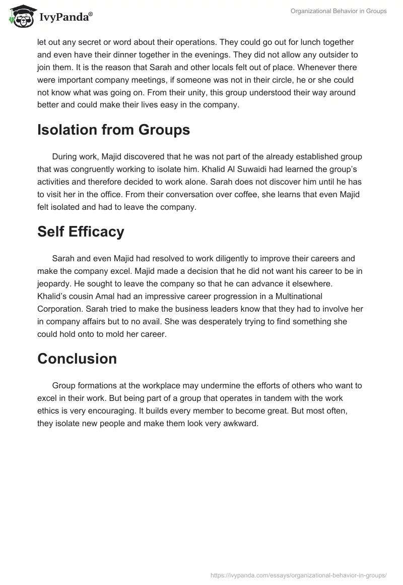 Organizational Behavior in Groups. Page 2