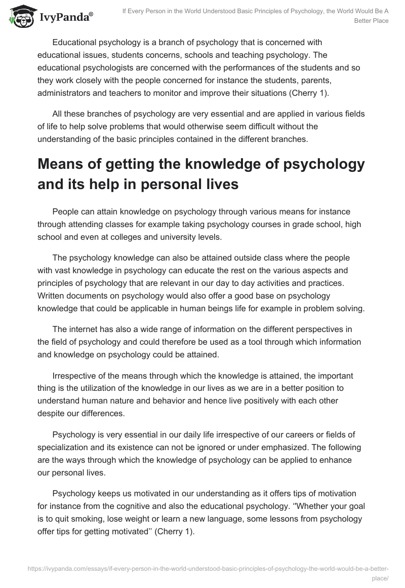 If Every Person in the World Understood Basic Principles of Psychology, the World Would Be A Better Place. Page 5