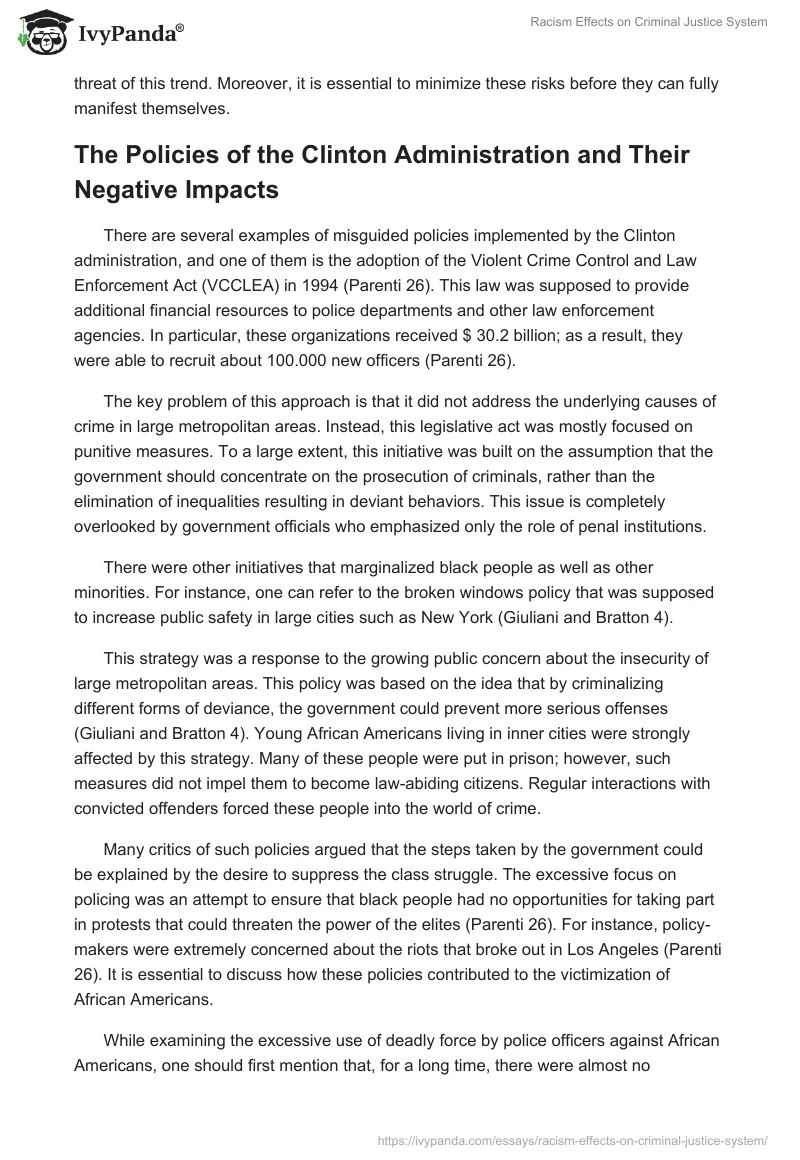 Racism Effects on Criminal Justice System. Page 5