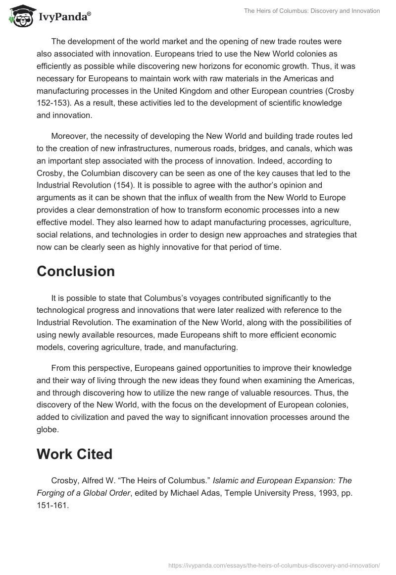 The Heirs of Columbus: Discovery and Innovation. Page 2