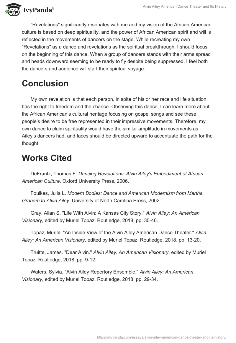 Alvin Ailey American Dance Theater and Its History. Page 3