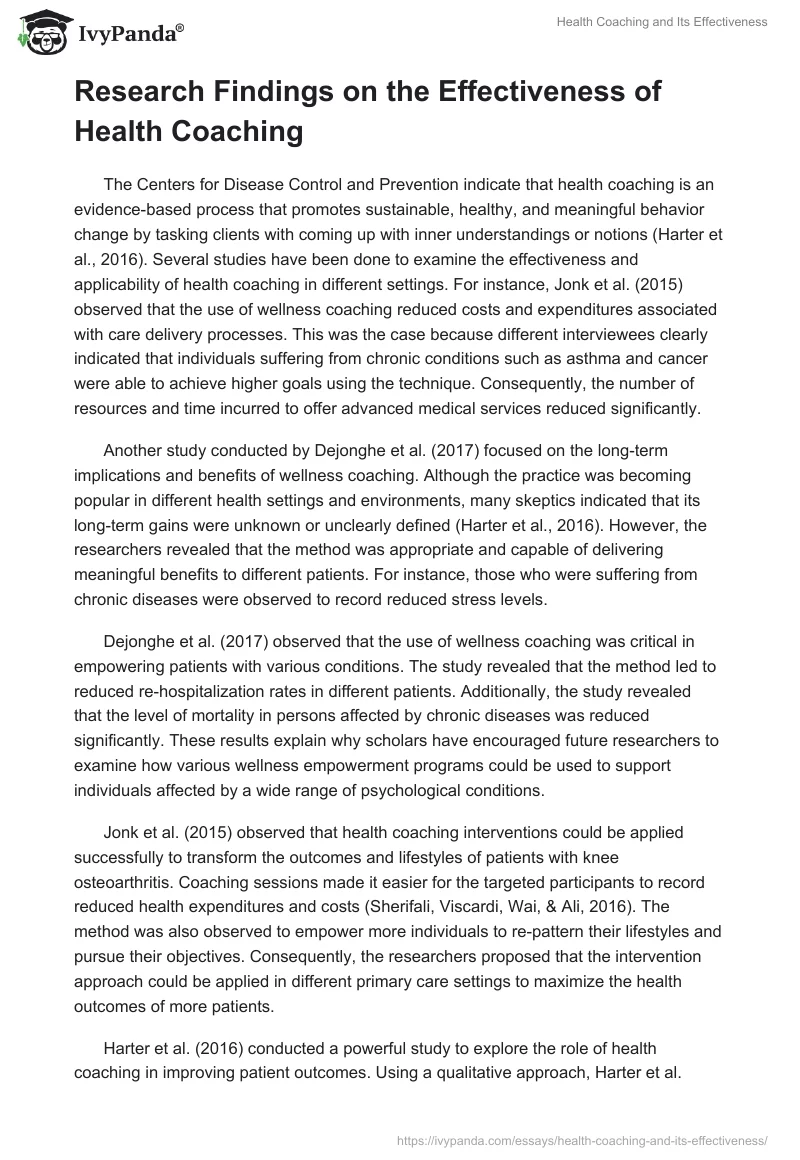 Health Coaching and Its Effectiveness. Page 2