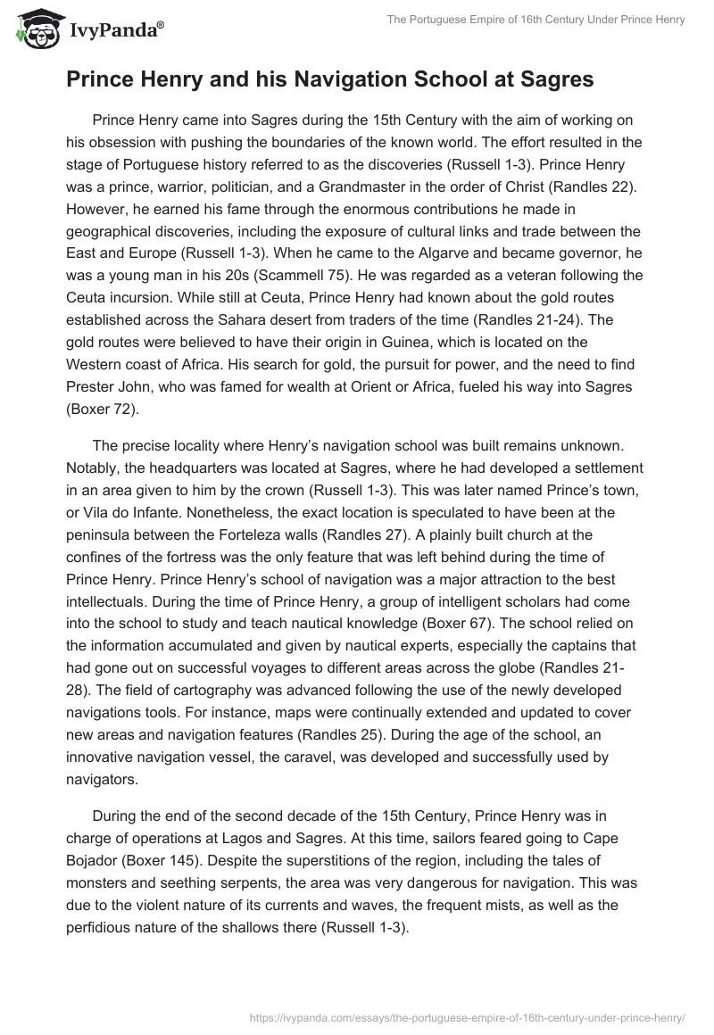 The Portuguese Empire of 16th Century Under Prince Henry. Page 4