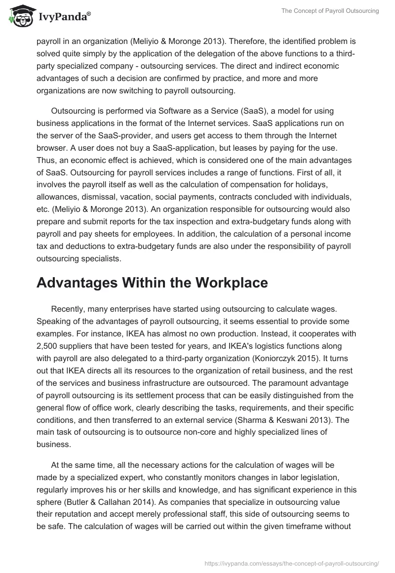 The Concept of Payroll Outsourcing. Page 2