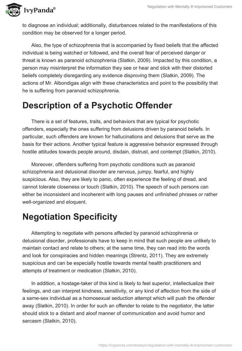 Negotiation With Mentally Ill Imprisoned Customers. Page 4