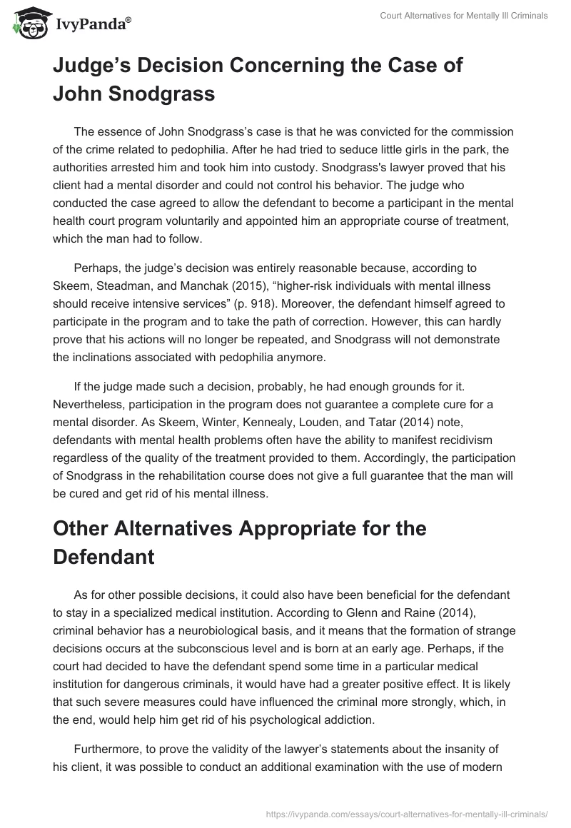 Court Alternatives for Mentally Ill Criminals. Page 2