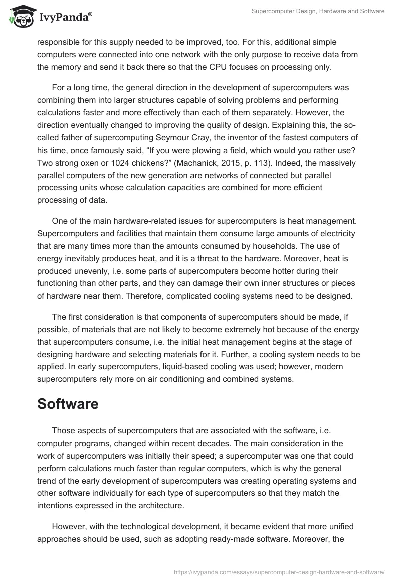 Supercomputer Design, Hardware and Software. Page 3