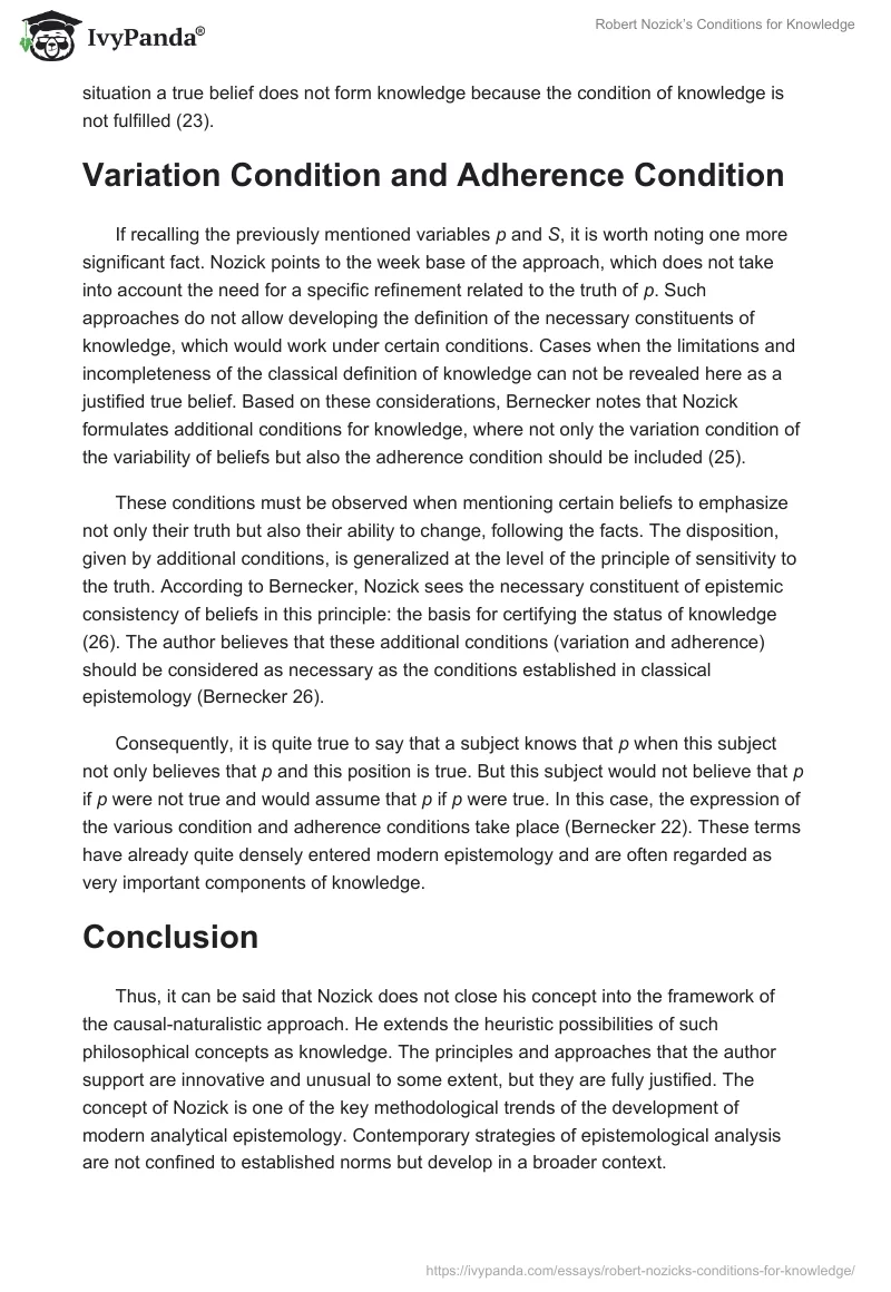 Robert Nozick’s Conditions for Knowledge. Page 3