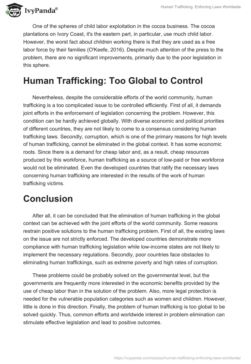 Human Trafficking: Enforcing Laws Worldwide. Page 3