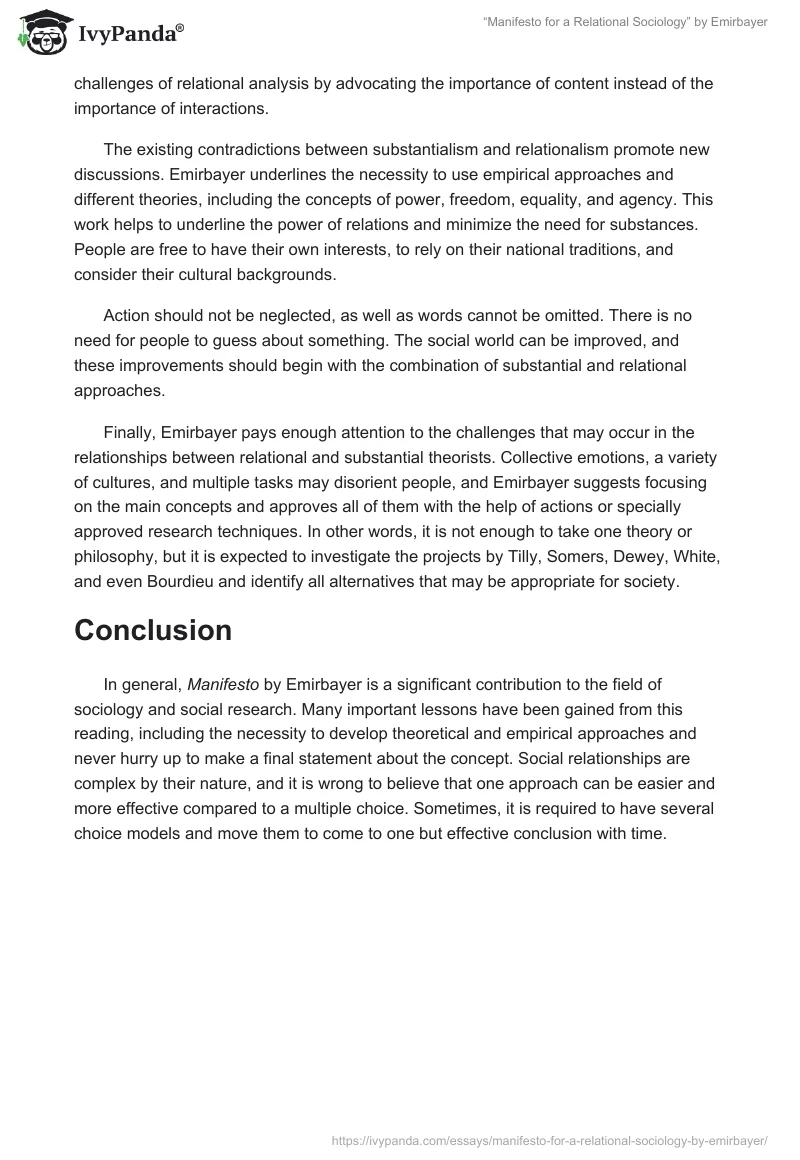 “Manifesto for a Relational Sociology” by Emirbayer. Page 2