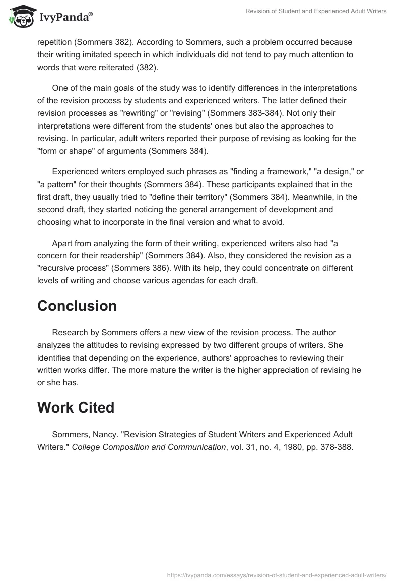 Revision of Student and Experienced Adult Writers. Page 2