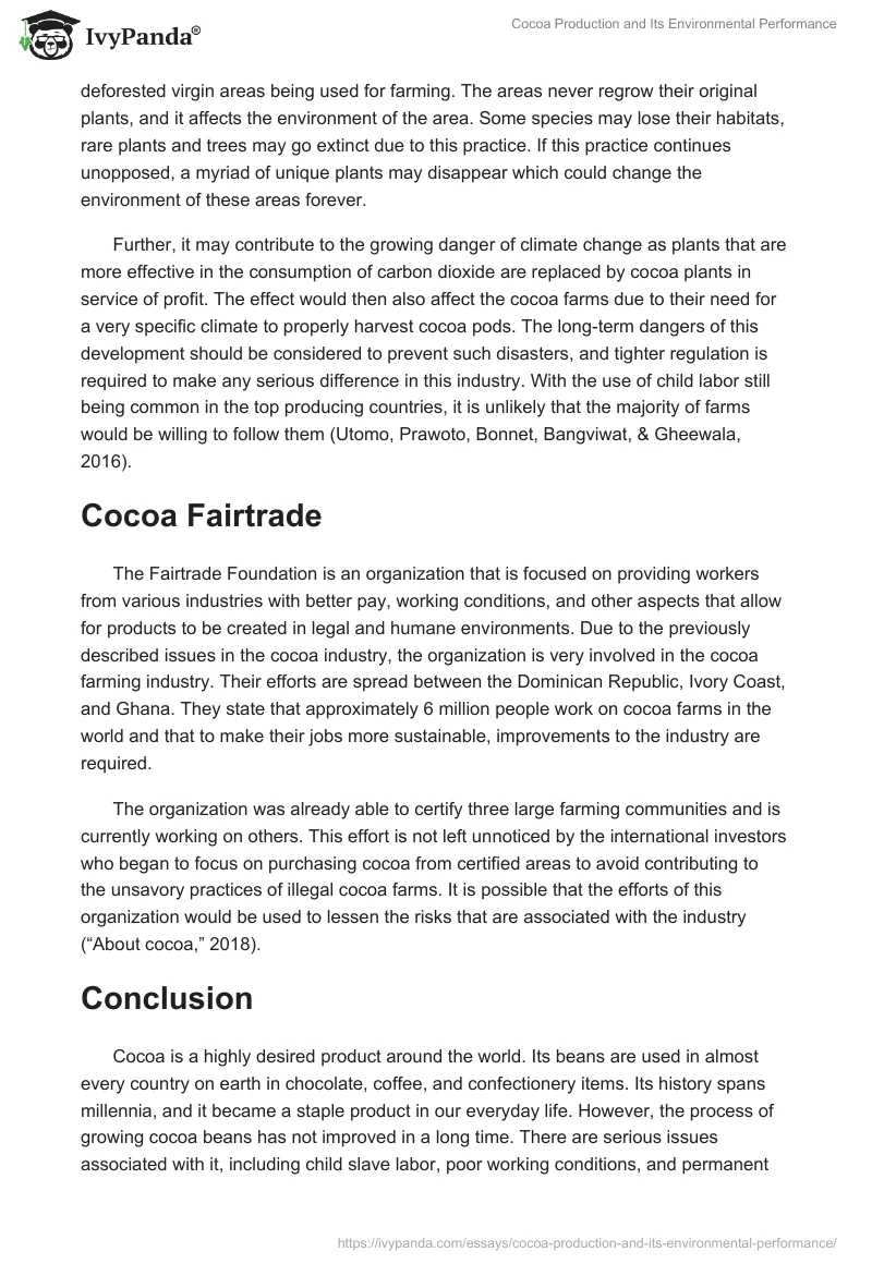Cocoa Production and Its Environmental Performance. Page 3