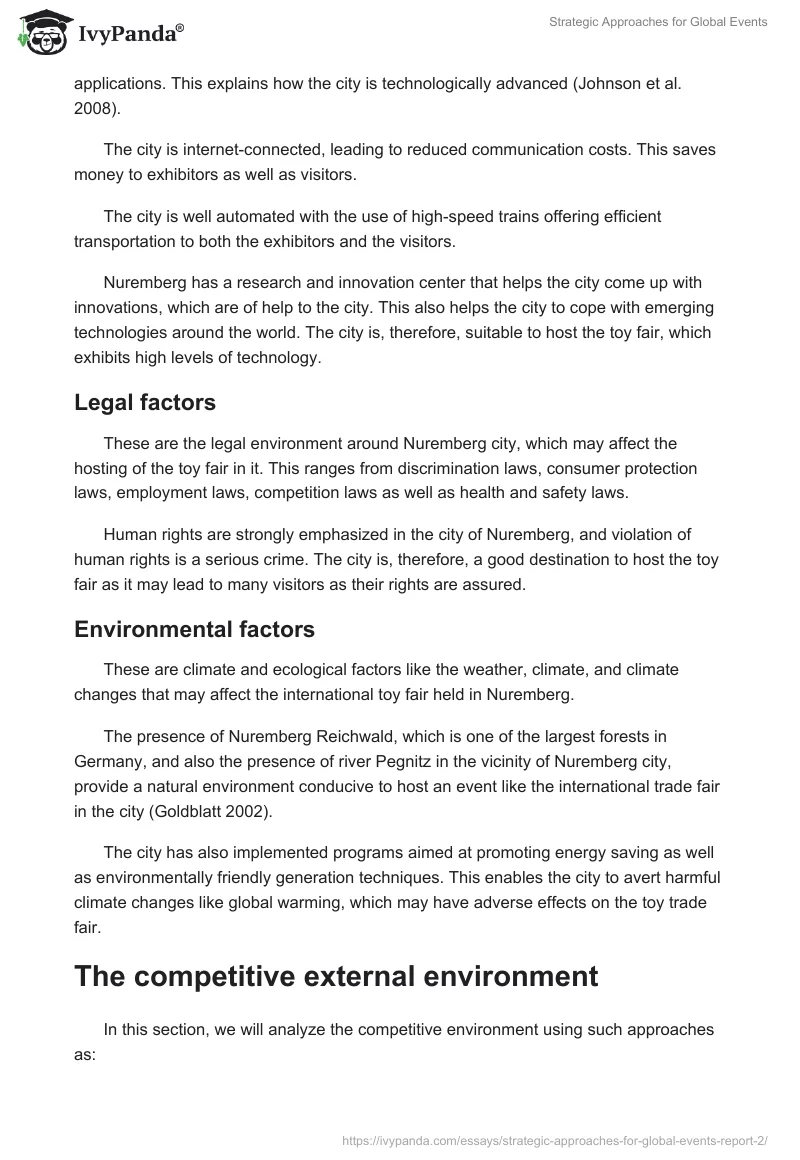 Strategic Approaches for Global Events. Page 5