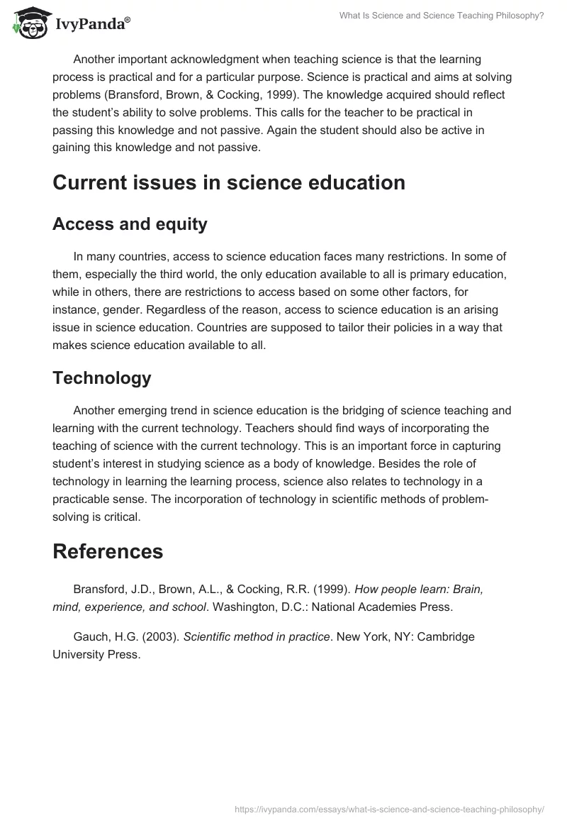 What Is Science and Science Teaching Philosophy?. Page 2