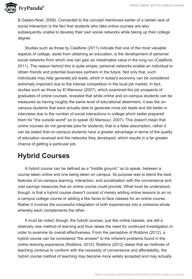 Online, Hybrid, and On-Campus Courses. Page 4