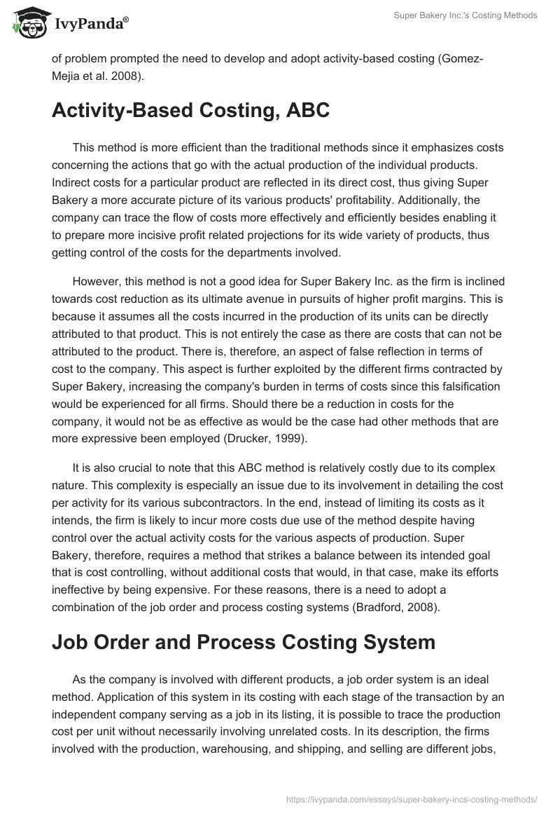 Super Bakery Inc.'s Costing Methods. Page 2
