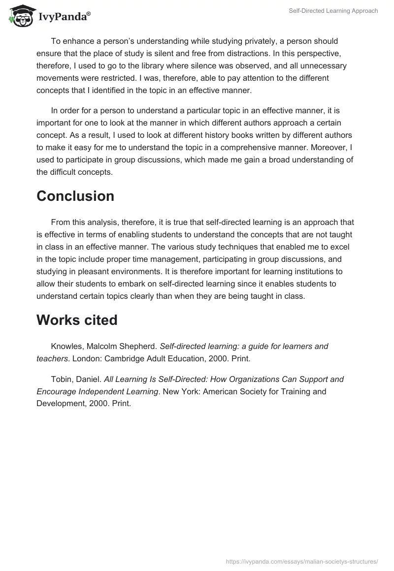 Self-Directed Learning Approach. Page 2